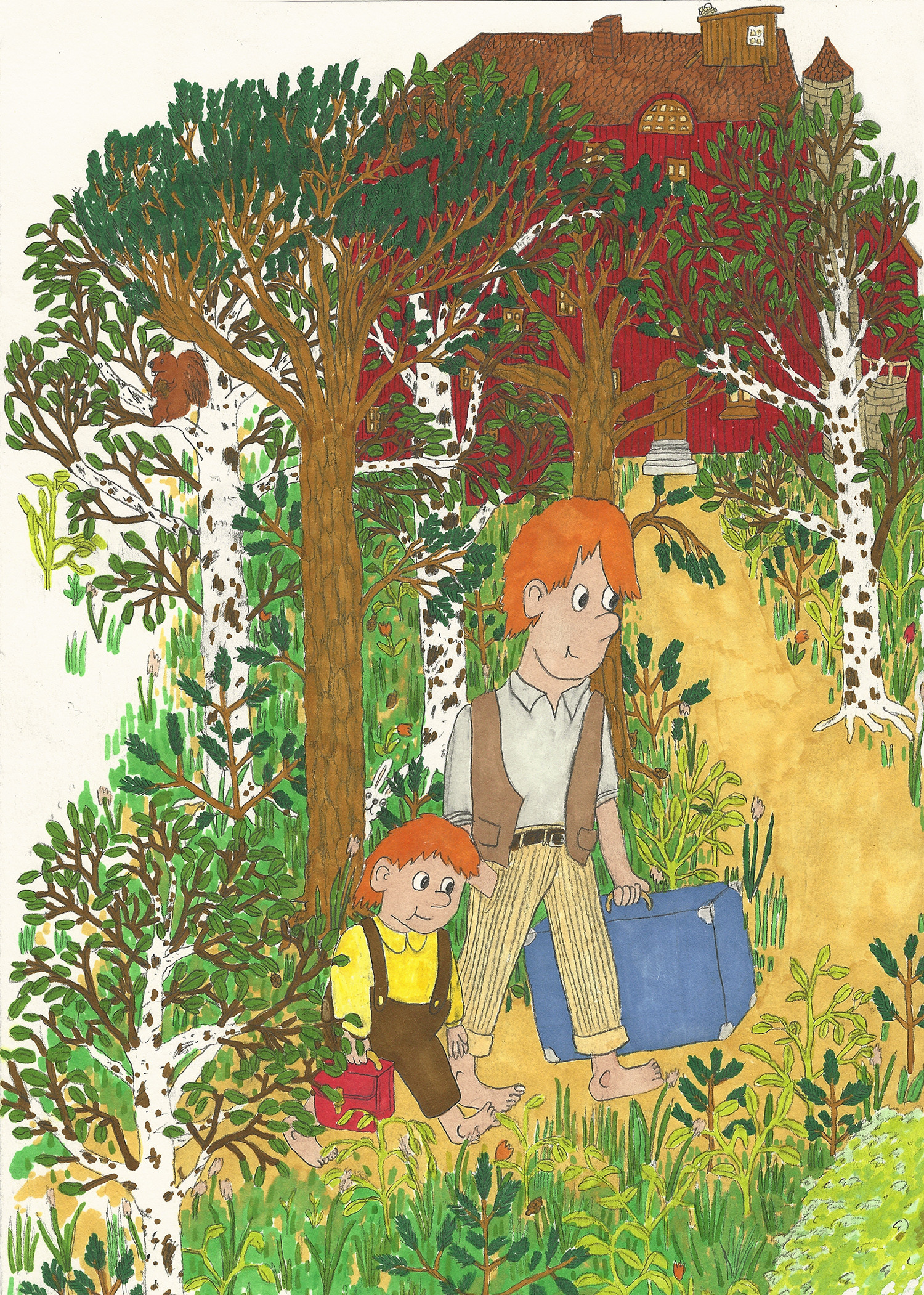 Illustration for Puhaltelija, a children’s book.